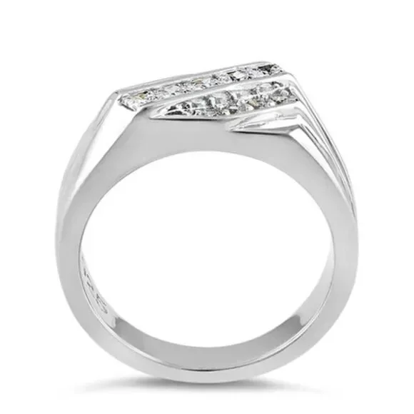 Sterling Silver Men's CZ Ring New
